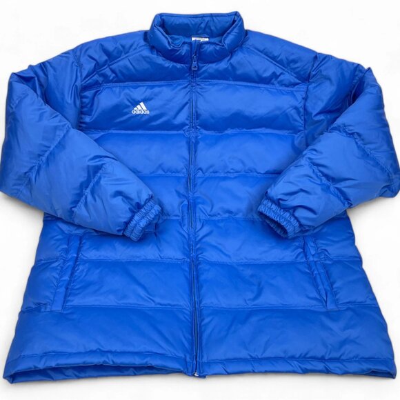 Adidas Jacket Down Blue Stadium Puffer Insulated Parka Coat Stadium Men's XL - Picture 1 of 9